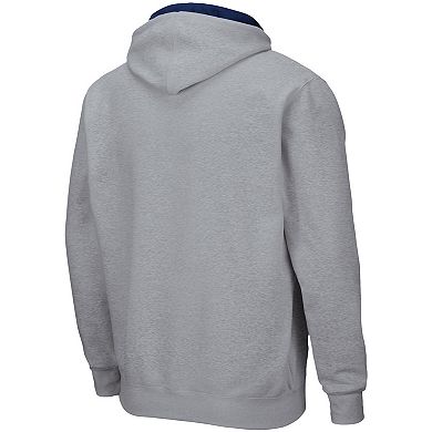 Men's Colosseum Heathered Gray Auburn Tigers Arch & Logo 3.0 Full-Zip Hoodie