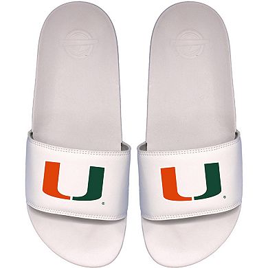 Youth ISlide White Miami Hurricanes Primary Motto Slide Sandals