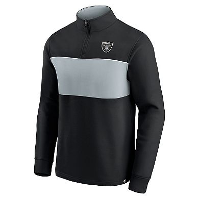Men's Black/Silver Las Vegas Raiders Block Party Quarter-Zip Jacket
