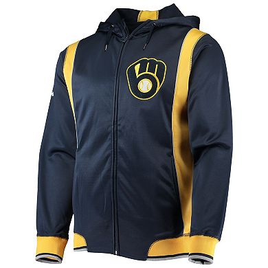 Men's Stitches Navy/Gold Milwaukee Brewers Team Full-Zip Hoodie