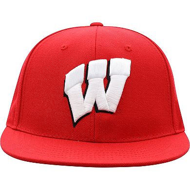 Men's Top of the World Red Wisconsin Badgers Team Color Fitted Hat