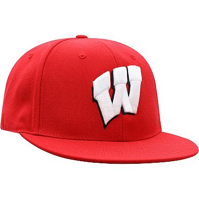 Men's Top of the World Red Wisconsin Badgers Team Color Fitted Hat