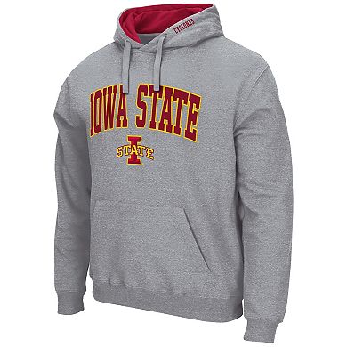 Men's Colosseum Heather Gray Iowa State Cyclones Arch & Logo 3.0 Pullover Hoodie