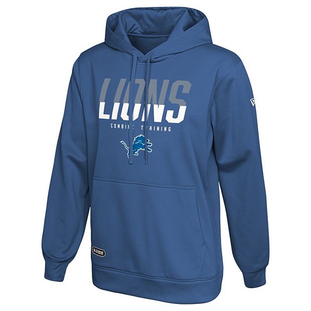 Men's New Era Blue Detroit Lions Combine Authentic Big Stage Pullover Hoodie