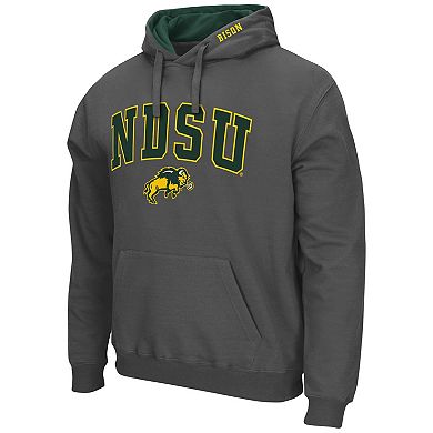 Men's Colosseum Charcoal NDSU Bison Arch and Logo Pullover Hoodie