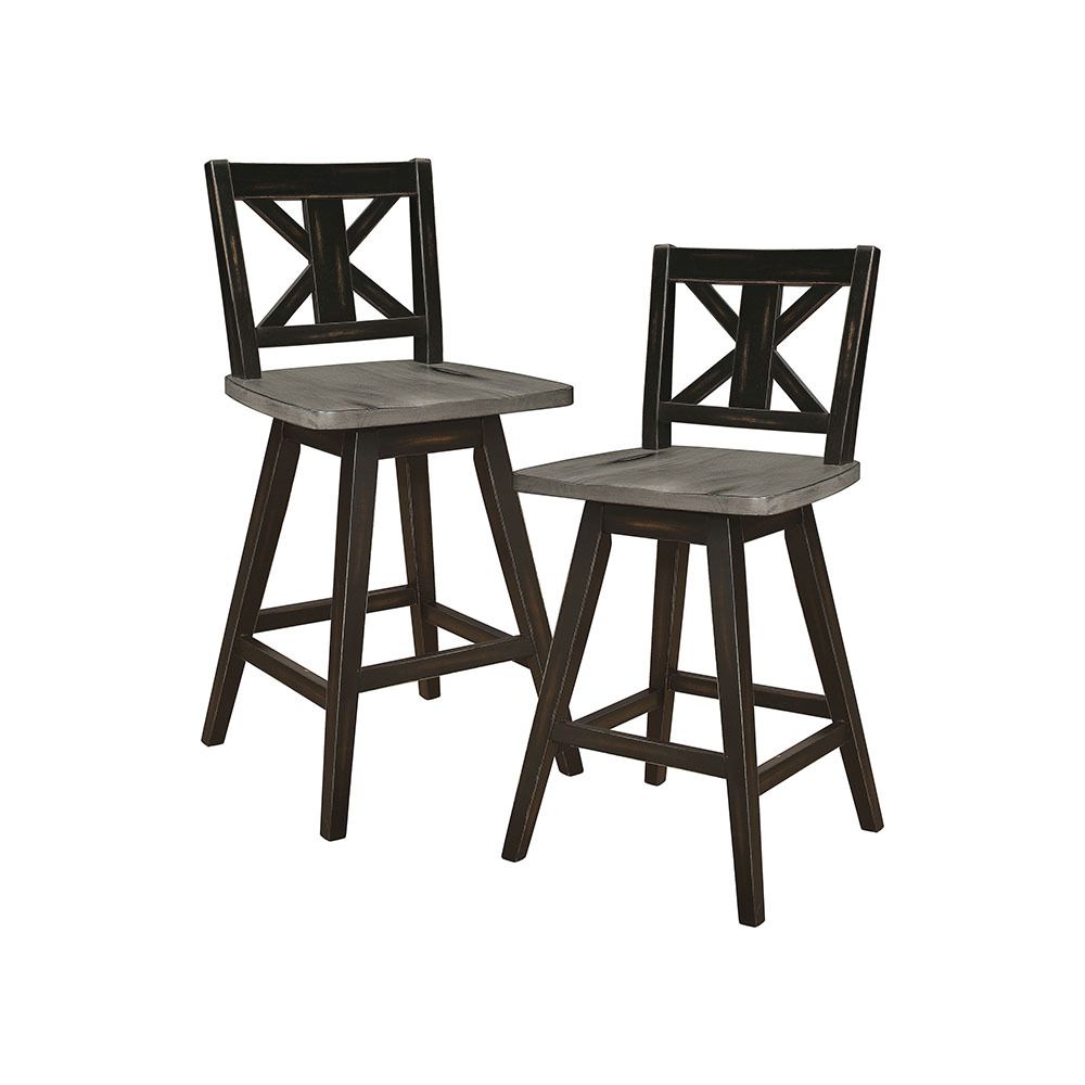 Image for HOMELEGANCE Homelegance Amsonia Decor Swivel Bar Counter Height Chair Stool, Black (2 Pack) at Kohl's.