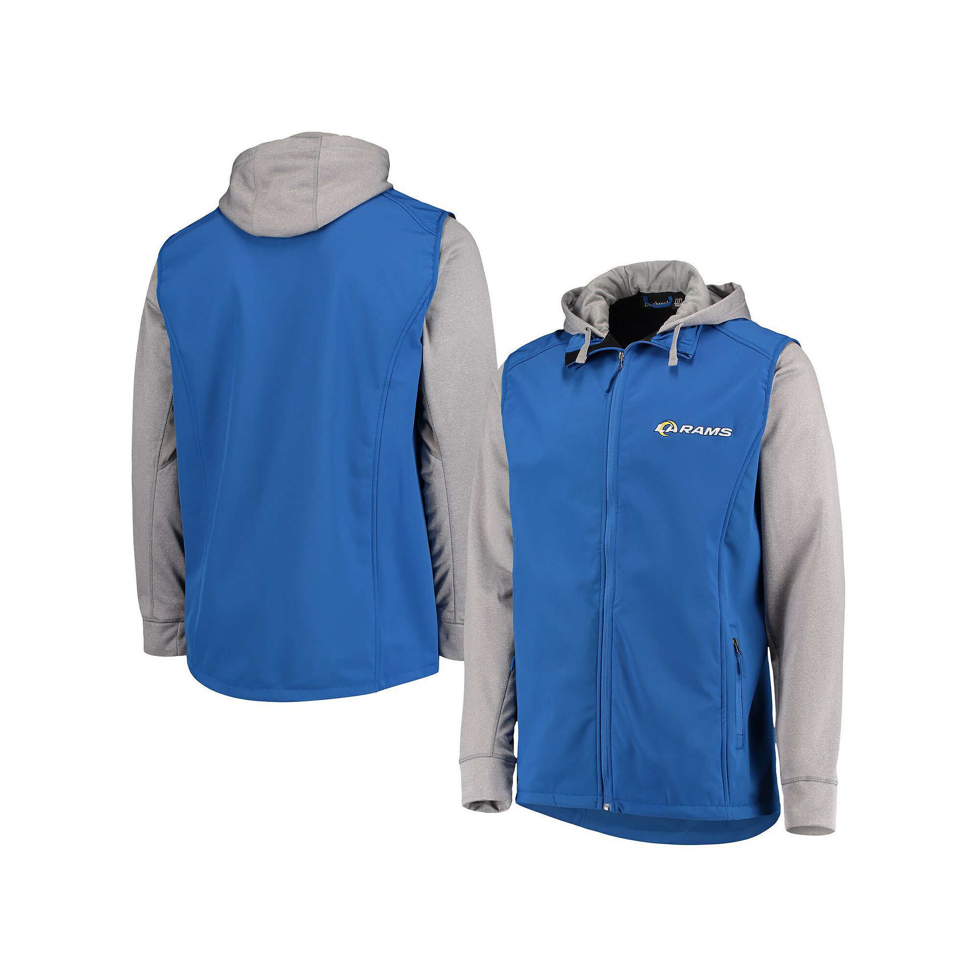 Mens Dunbrooke Royal/Gray Los Angeles Rams Big & Tall Alpha Full-Zip Hoodi