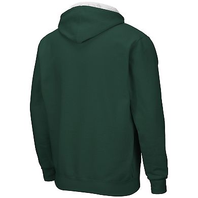 Men's Colosseum Green Ohio Bobcats Arch & Logo 3.0 Full-Zip Hoodie