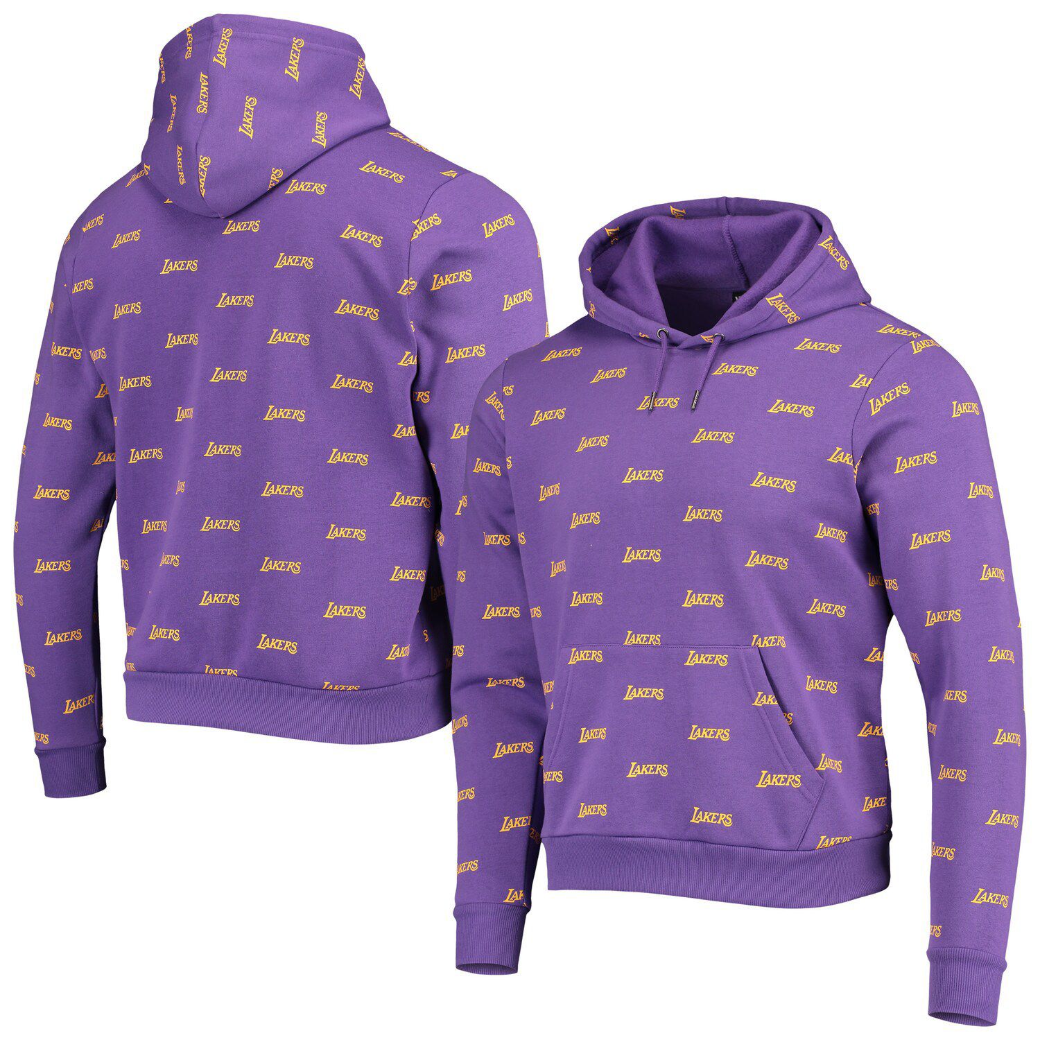 Nike Heathered Gray/Purple Los Angeles Lakers 75th Anniversary Courtside Striped Pullover Hoodie Heather Gray