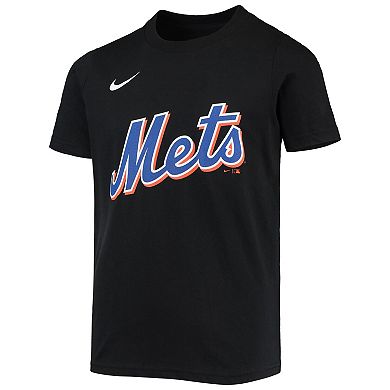 Youth Nike Francisco Lindor Black New York Mets Player Name & Number T ...