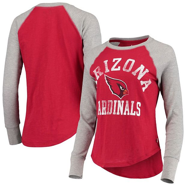 Women's Touch Cardinal/Gray Arizona Cardinals Waffle Raglan Long Sleeve T- Shirt