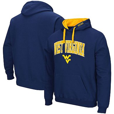 Men's Colosseum Navy West Virginia Mountaineers Big & Tall Arch & Logo 2.0 Pullover Hoodie