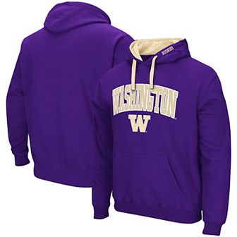 Men's Colosseum Purple Washington Huskies Big & Tall Arch & Logo 2.0 Pullover Hoodie