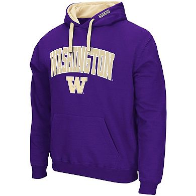 Men's Colosseum Purple Washington Huskies Big & Tall Arch & Logo 2.0 Pullover Hoodie