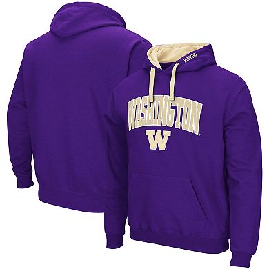 Men's Colosseum Purple Washington Huskies Big & Tall Arch & Logo 2.0 Pullover Hoodie