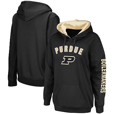 Women's Colosseum Black Purdue Boilermakers Loud and Proud Pullover Hoodie