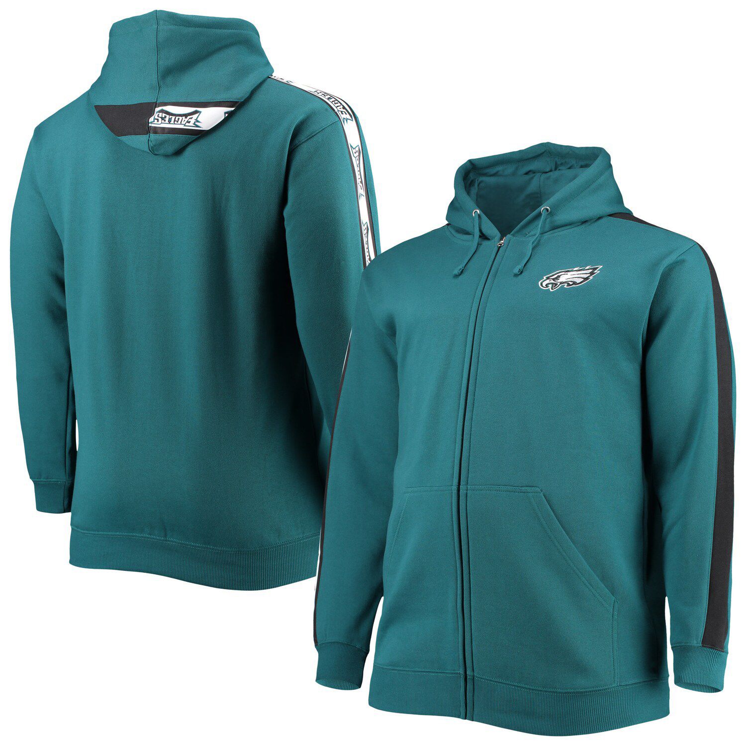 Men's Fanatics Branded Midnight Green Philadelphia Eagles Big & Tall Iconic  Color Block Pullover Hoodie