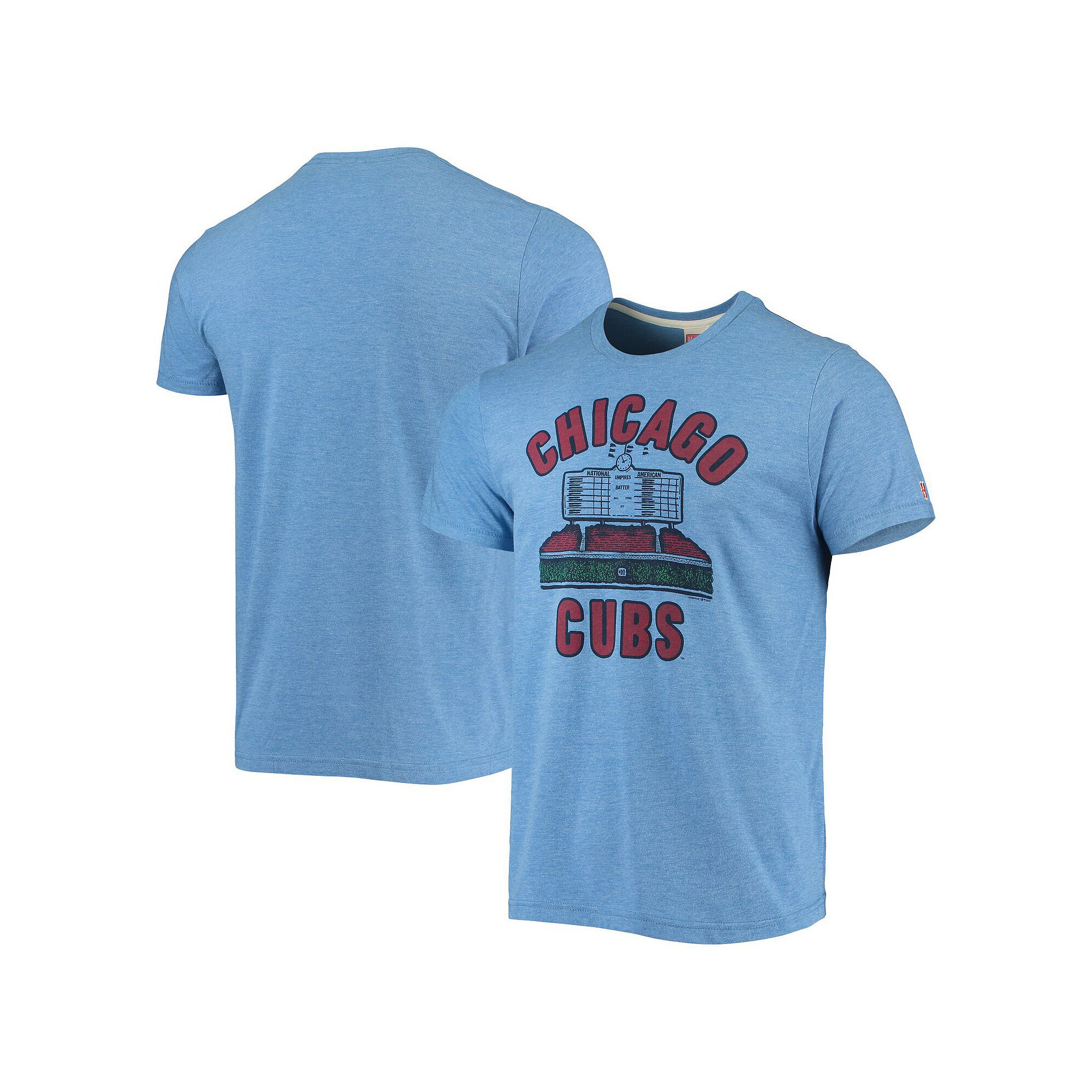 Mens Homage Heathered Royal Chicago Cubs Hyper Local Tri-Blend T-Shirt, Si