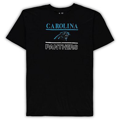 Men's Concepts Sport Black Carolina Panthers Big & Tall Lodge T-Shirt and Pants Sleep Set