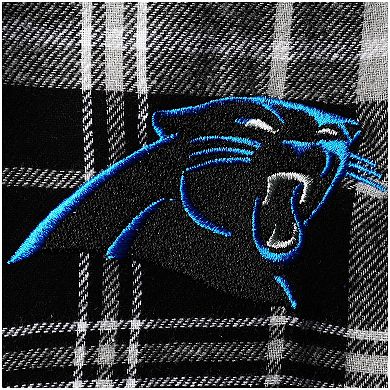 Men's Concepts Sport Black Carolina Panthers Big & Tall Lodge T-Shirt and Pants Sleep Set