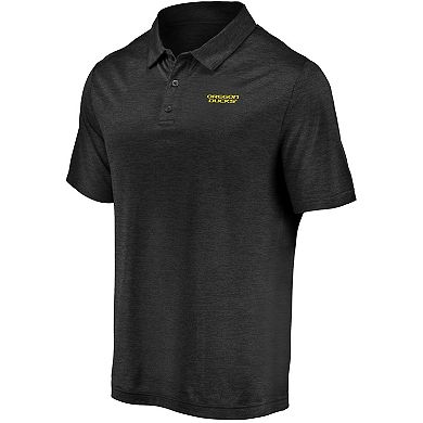 Men's Fanatics Branded Black Oregon Ducks Primary Logo Striated Polo