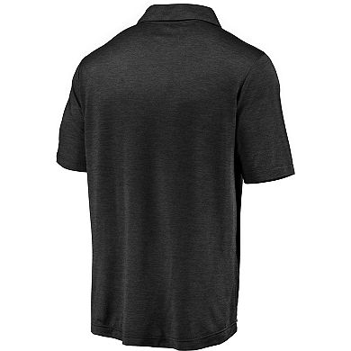 Men's Fanatics Branded Black Oregon Ducks Primary Logo Striated Polo
