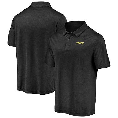 Men's Fanatics Branded Black Oregon Ducks Primary Logo Striated Polo