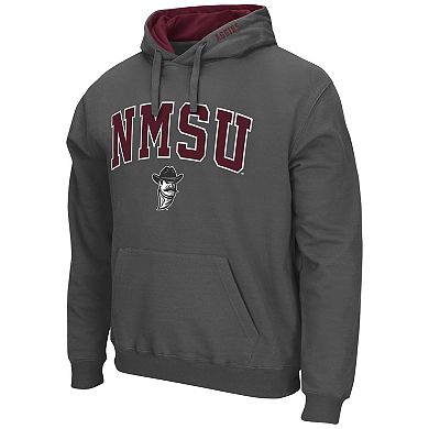 Men's Colosseum Charcoal New Mexico State Aggies Arch and Logo Pullover Hoodie