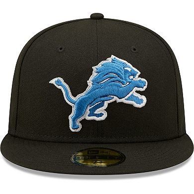 Men's New Era Black Detroit Lions Omaha Team 59FIFTY Fitted Hat