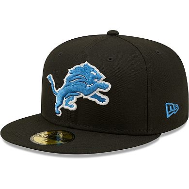 Men's New Era Black Detroit Lions Omaha Team 59FIFTY Fitted Hat