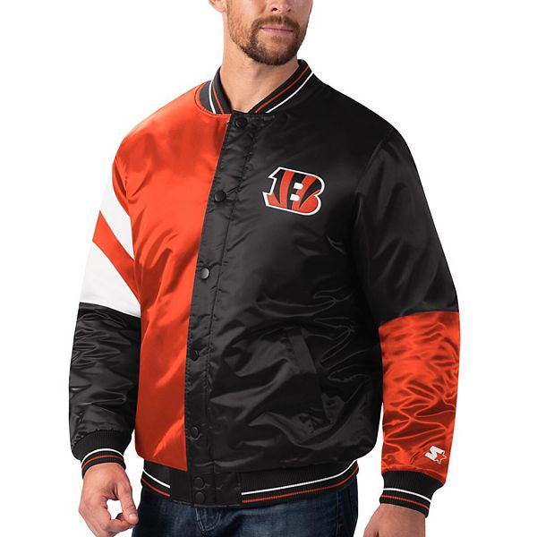 Starter Black and Orange Cincinnati Bengals Hooded Jacket - Jackets Masters