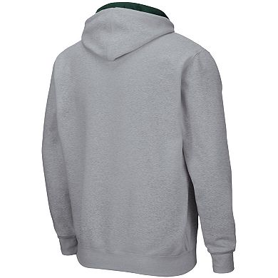 Men's Colosseum Heathered Gray Baylor Bears Arch & Logo 3.0 Full-Zip Hoodie