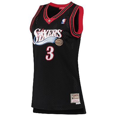 Women's Mitchell & Ness Allen Iverson Black Philadelphia 76ers 2000-01 Hardwood Classics Swingman Jersey
