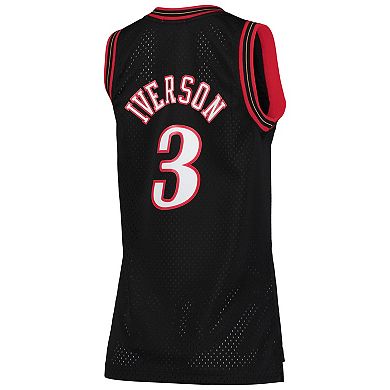 Women's Mitchell & Ness Allen Iverson Black Philadelphia 76ers 2000-01 Hardwood Classics Swingman Jersey