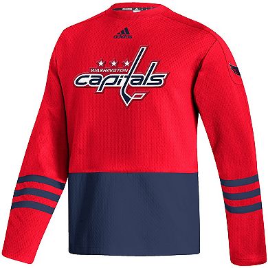 Men's adidas Red Washington Capitals Logo AEROREADY Pullover Sweater