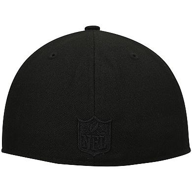 Men's New Era Black New Orleans Saints Historic Logo Black on Black Low Profile 59FIFTY II Fitted Hat