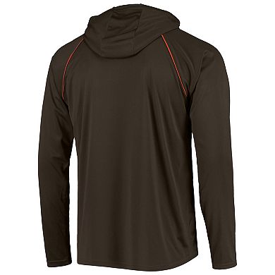 Men's Starter Brown Cleveland Browns Raglan Long Sleeve Hoodie T-Shirt