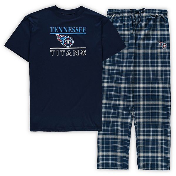 Men's Concepts Sport Navy Tennessee Titans Big & Tall Lodge T-Shirt and  Pants Sleep Set