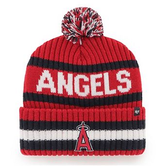 Men's '47 Red Los Angeles Angels Bering Cuffed Knit Hat with Pom