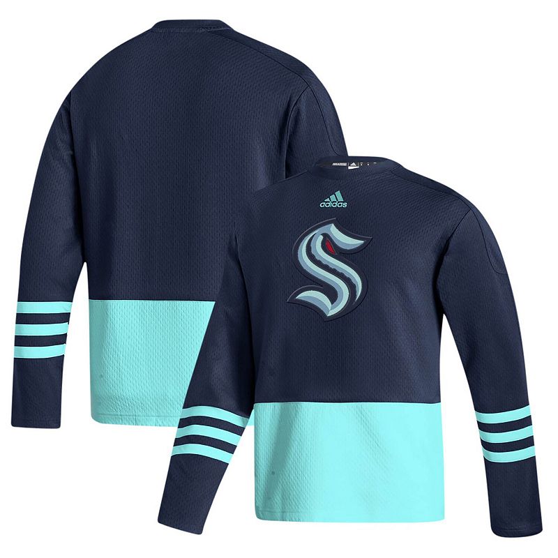Mens adidas Deep Sea Blue Seattle Kraken Logo AEROREADY Pullover Sweater, 
