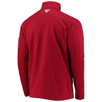 Men's Columbia Crimson Alabama Crimson Tide Terminal Tackle Fleece Raglan Omni-Shade Quarter-Zip Jacket
