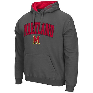 Men's Colosseum Charcoal Maryland Terrapins Arch & Logo 3.0 Pullover Hoodie