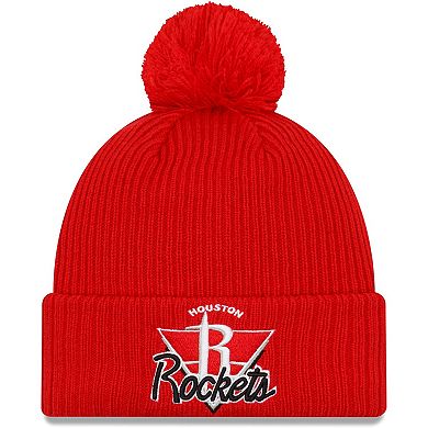 Men's New Era Red Houston Rockets 2021 NBA Tip-Off Team Color Pom Cuffed Knit Hat