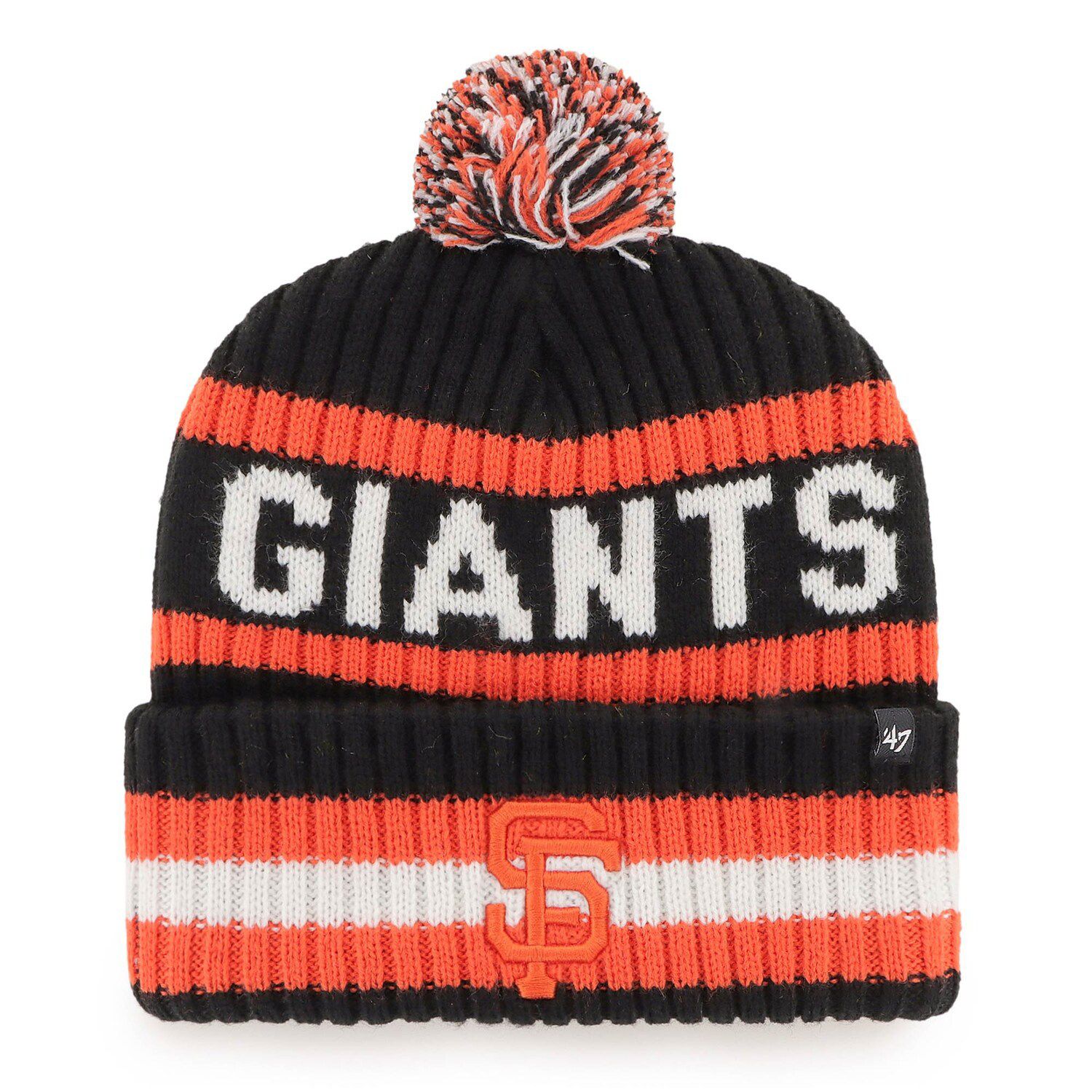 Men's '47 Royal New York Giants Bering Cuffed Knit Hat with Pom