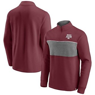Men's Fanatics Branded Maroon/Heathered Gray Texas A&M Aggies Primary Logo Quarter-Zip Jacket