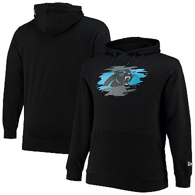 Men's New Era Black Carolina Panthers Big & Tall Primary Logo Pullover Hoodie