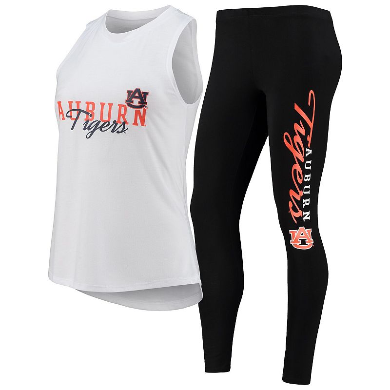 Womens Concepts Sport White/Black Auburn Tigers Tank Top and Leggings Slee