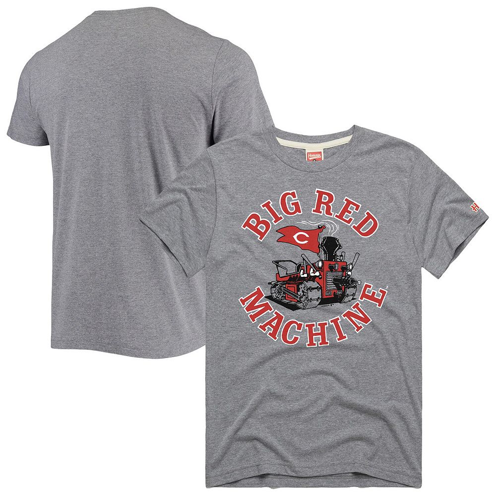 Men's Homage Heathered Gray Cincinnati Reds Hyper Local Tri-Blend T-Shirt