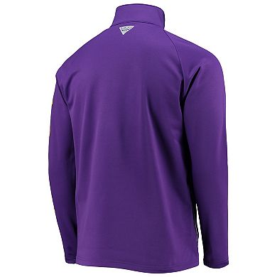 Men's Columbia Purple LSU Tigers Terminal Tackle Fleece Raglan Omni-Shade Quarter-Zip Jacket