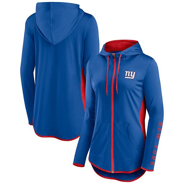 New York Giants New Era Women's Playbook Glitter Sleeve Full-Zip Hoodie -  Red